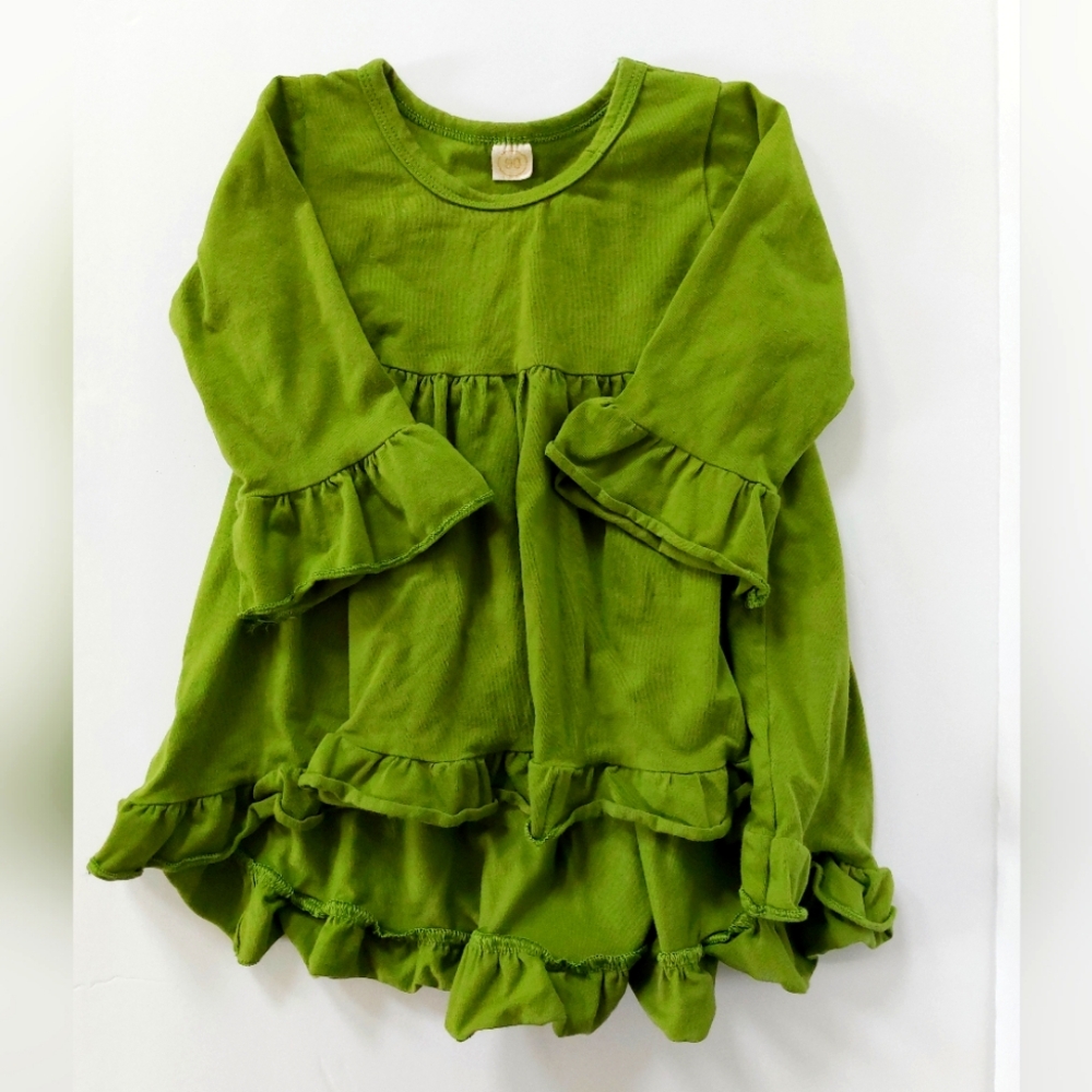 Green High-Low Ruffled Dress size‎ 90 (2T) Christmas Autumn